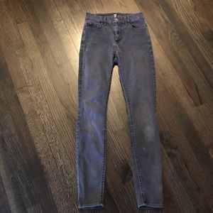 7 For All Mankind The High Waist Skinny Black